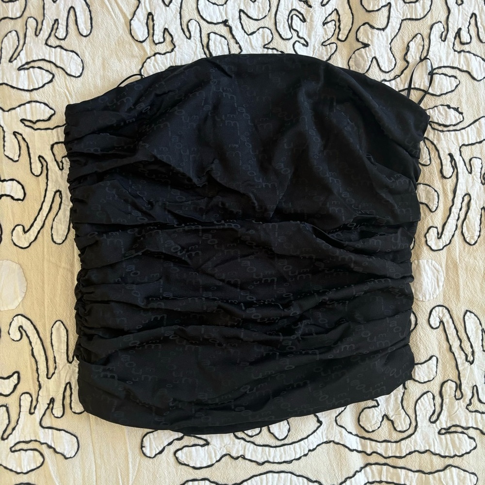 MIAOU rouched black corset